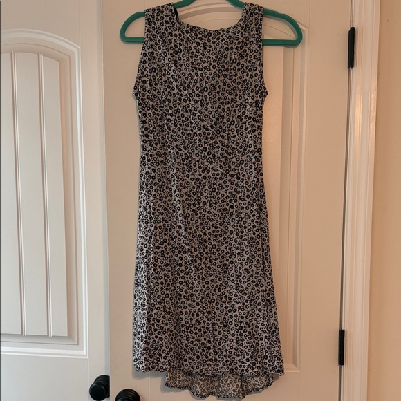 Black and White French Designer Flower Print Midi Dress - Picture 3 of 3